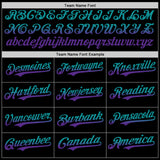 Custom Black Teal-Purple Authentic Fade Fashion Baseball Jersey