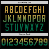 Custom Black Old Gold-Kelly Green Authentic Fade Fashion Baseball Jersey