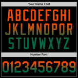 Custom Black Orange-Kelly Green Authentic Fade Fashion Baseball Jersey