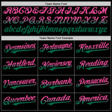 Custom Black Pink-Kelly Green Authentic Fade Fashion Baseball Jersey