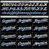 Custom Black White-Light Blue Authentic Fade Fashion Baseball Jersey