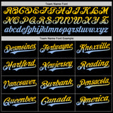 Custom Black Yellow-Light Blue Authentic Fade Fashion Baseball Jersey