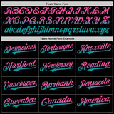 Custom Black Pink-Teal Authentic Fade Fashion Baseball Jersey