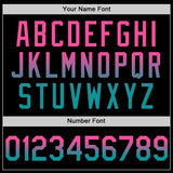 Custom Black Pink-Teal Authentic Fade Fashion Baseball Jersey