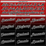 Custom Red Black-White Fade Fashion Performance T-Shirt