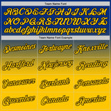 Custom Royal Yellow-Black Fade Fashion Performance T-Shirt