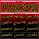 Custom Red Black-Old Gold Fade Fashion Performance T-Shirt