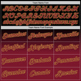 Custom Black Crimson-Old Gold Fade Fashion Performance T-Shirt