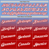 Custom Light Blue White-Red Fade Fashion Performance T-Shirt