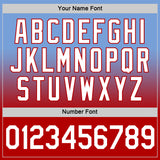 Custom Light Blue White-Red Fade Fashion Performance T-Shirt