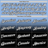 Custom Light Blue White-Black Fade Fashion Performance T-Shirt