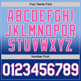 Custom Light Blue Royal-Pink Fade Fashion Performance T-Shirt