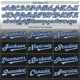 Custom White Light Blue-Black Authentic Fade Fashion Baseball Jersey