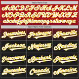 Custom Red Black-Gold Authentic Fade Fashion Baseball Jersey