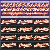 Custom Purple Black-Orange Authentic Fade Fashion Baseball Jersey