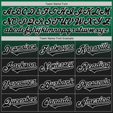 Custom Kelly Green Black-White Authentic Fade Fashion Baseball Jersey