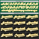 Custom Kelly Green Black-Gold Authentic Fade Fashion Baseball Jersey