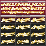 Custom Crimson Black-Gold Authentic Fade Fashion Baseball Jersey