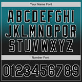 Custom Teal Black-White Authentic Fade Fashion Baseball Jersey