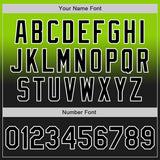 Custom Neon Green Black-White Authentic Fade Fashion Baseball Jersey
