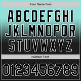 Custom Ice Blue Black-White Authentic Fade Fashion Baseball Jersey