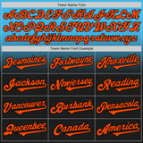 Custom Sky Blue Orange-Black Authentic Fade Fashion Baseball Jersey