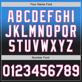 Custom Electric Blue Black-Pink Authentic Fade Fashion Baseball Jersey