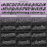 Custom Light Purple Black-White Authentic Fade Fashion Baseball Jersey