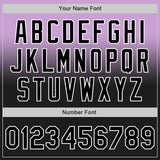 Custom Light Purple Black-White Authentic Fade Fashion Baseball Jersey