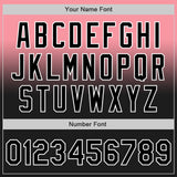 Custom Medium Pink Black-White Authentic Fade Fashion Baseball Jersey