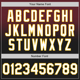 Custom Burgundy Black-Gold Authentic Fade Fashion Baseball Jersey