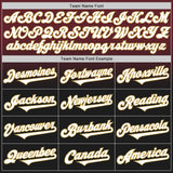 Custom Burgundy Black-Old Gold Authentic Fade Fashion Baseball Jersey