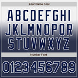Custom White Navy Authentic Fade Fashion Baseball Jersey