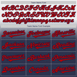 Custom White Red-Navy Authentic Fade Fashion Baseball Jersey