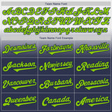 Custom White Neon Green-Navy Authentic Fade Fashion Baseball Jersey