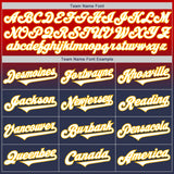 Custom Red Navy-Gold Authentic Fade Fashion Baseball Jersey