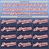 Custom Light Blue Navy-Red Authentic Fade Fashion Baseball Jersey