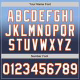 Custom Light Blue Navy-Orange Authentic Fade Fashion Baseball Jersey