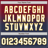 Custom Crimson Navy-Gold Authentic Fade Fashion Baseball Jersey