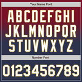 Custom Crimson Navy-Old Gold Authentic Fade Fashion Baseball Jersey