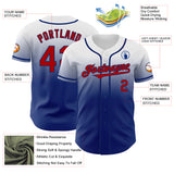 Custom White Red-Royal Authentic Fade Fashion Baseball Jersey