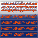 Custom White Orange-Royal Authentic Fade Fashion Baseball Jersey