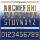 Custom White Old Gold-Royal Authentic Fade Fashion Baseball Jersey