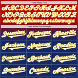 Custom Red White Royal-Yellow Authentic Fade Fashion Baseball Jersey