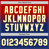 Custom Red White Royal-Yellow Authentic Fade Fashion Baseball Jersey