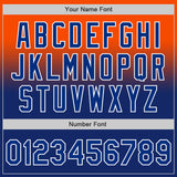 Custom Orange Royal-White Authentic Fade Fashion Baseball Jersey