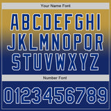 Custom Old Gold Royal-White Authentic Fade Fashion Baseball Jersey