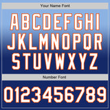 Custom Light Blue White Royal-Orange Authentic Fade Fashion Baseball Jersey