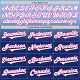 Custom Light Blue White Royal-Pink Authentic Fade Fashion Baseball Jersey