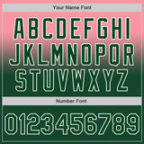 Custom Medium Pink Green-White Authentic Fade Fashion Baseball Jersey